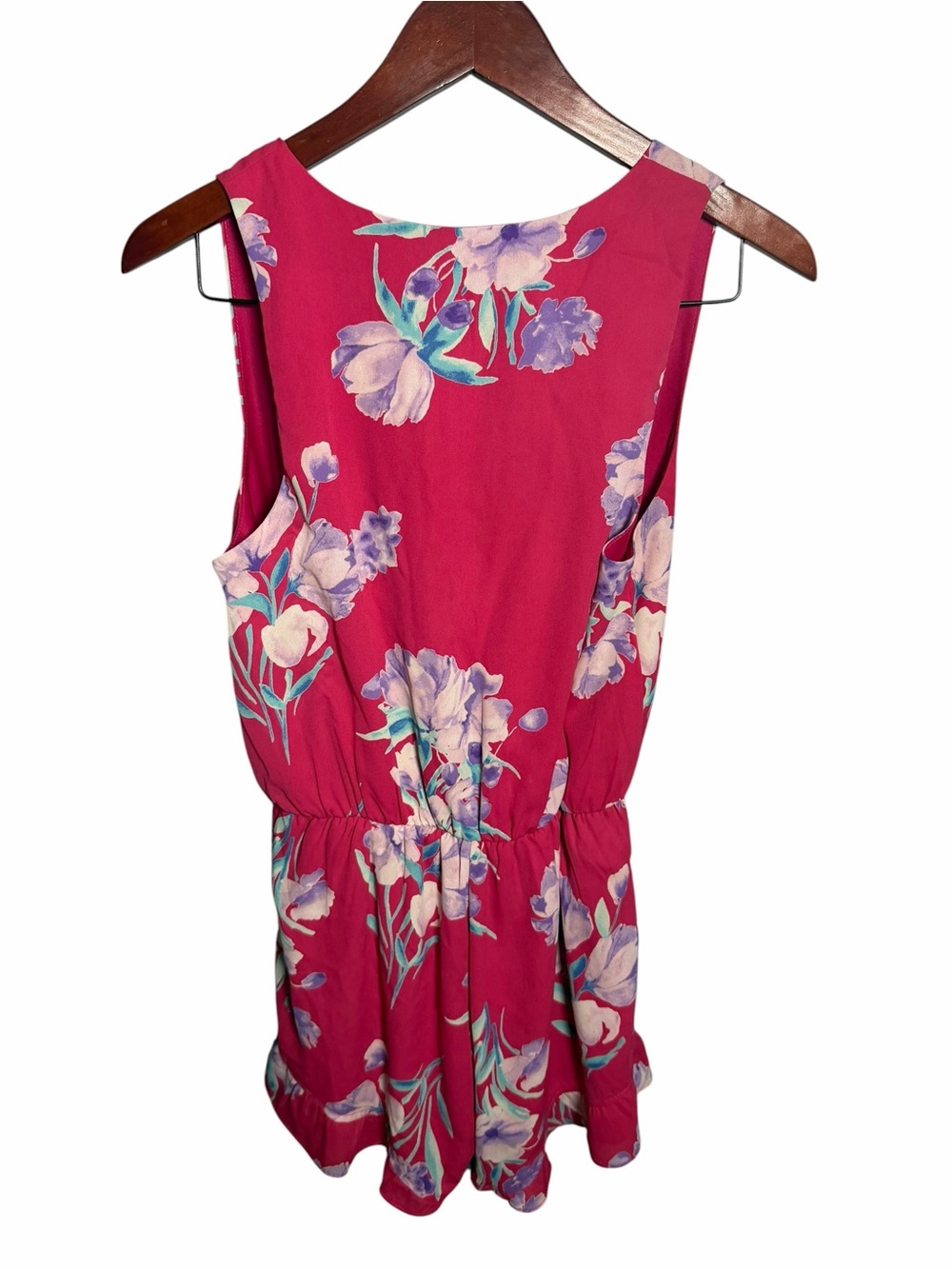 Everly Pink Floral Short Romper M - Picture 3 of 10
